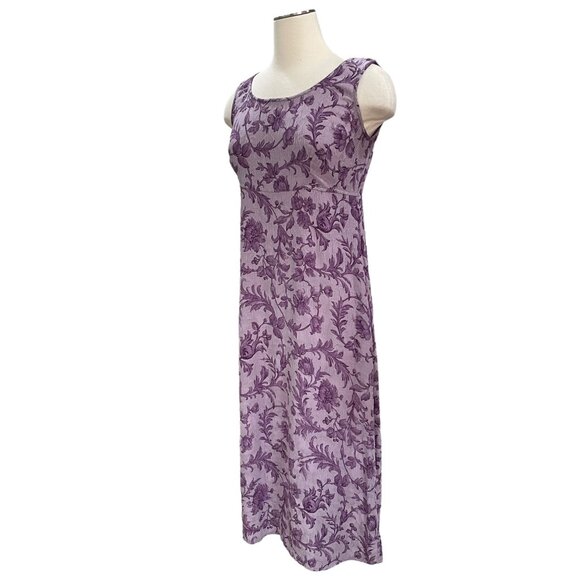 Karin Stevens Petites Purple Floral Maxi Dress Sleeveless Retro Cottagecore 10P - Picture 8 of 10